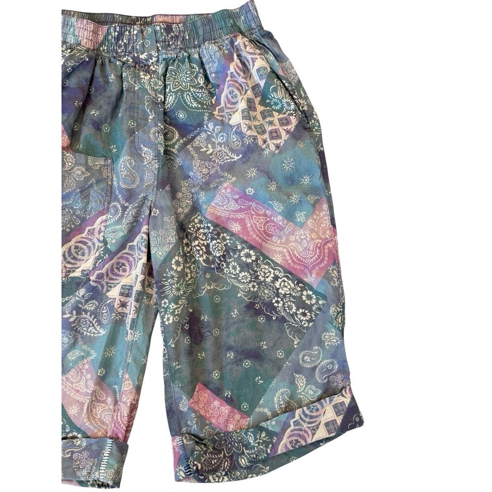 Free People Intimately Bedside Babe Bermuda Shorts Printed Cotton Paisley XS - Picture 4 of 15